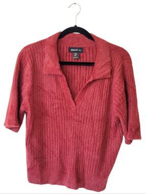 Bailey 44 Dusty Rose Plush Ribbed V-Neck Sweater Size US XL